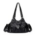 Women's Shoulder Bag Waterproof Shoulder Strap Tote PU Leather Daily Date Rivet Solid Color Black Brown