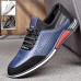 Men's Sneakers Oxfords Casual Shoes British Style Plaid Shoes Comfort Shoes Walking Vintage Business Casual Daily Leather Breathable Comfortable Slip Resistant Lace-up Black White Blue Summer Fall