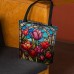 Women's Tote Shoulder Bag Canvas Tote Bag Polyester Shopping Daily Holiday Print Large Capacity Foldable Lightweight Flowers Pink Red Purple