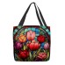 Women's Tote Shoulder Bag Canvas Tote Bag Polyester Shopping Daily Holiday Print Large Capacity Foldable Lightweight Flowers Pink Red Purple