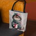 Women's Tote Shoulder Bag Canvas Tote Bag Polyester Shopping Daily Holiday Print Large Capacity Foldable Lightweight Cat Red Purple Orange