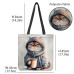 Women's Tote Shoulder Bag Canvas Tote Bag Polyester Shopping Daily Holiday Print Large Capacity Foldable Lightweight Cat Red Purple Orange