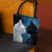 Women's Tote Shoulder Bag Canvas Tote Bag Polyester Shopping Daily Holiday Print Large Capacity Foldable Lightweight Cat Navy Blue Royal Blue Blue