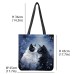 Women's Tote Shoulder Bag Canvas Tote Bag Polyester Shopping Daily Holiday Print Large Capacity Foldable Lightweight Cat Navy Blue Royal Blue Blue