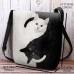 Women's Crossbody Bag Shoulder Bag Fluffy Bag Polyester Outdoor Daily Holiday Print Large Capacity Lightweight Durable Cat White Blue Orange