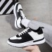 Men's Sneakers White Shoes Walking Vintage Casual Outdoor Daily Knit Warm Height Increasing Comfortable Lace-up Black / White White Fall Winter