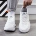 Men's Sneakers White Shoes Walking Vintage Casual Outdoor Daily Knit Warm Height Increasing Comfortable Lace-up Black / White White Fall Winter