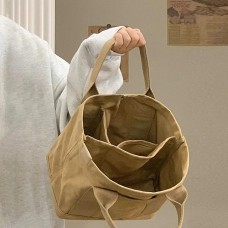 Women's Tote Tote Canvas Tote Bag Canvas Outdoor Shopping Daily Solid Color khaki