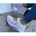 Women's Sneakers Plus Size Slip-on Sneakers Comfort Shoes Outdoor Daily Solid Color Summer Wedge Heel Round Toe Casual Mesh Magic Tape White Pink Red