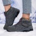 Men's Women's Sneakers Boots Snow Boots Plus Size Outdoor Solid Color Fleece Lined Booties Ankle Boots Winter Flat Heel Round Toe Fashion Sporty Plush Hiking Walking Satin Grey & Pink Black & Pink