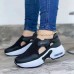 Women's Sneakers Plus Size White Shoes Outdoor Daily Color Block Wedge Heel Round Toe Sporty Basic Casual Walking Mesh Magic Tape Black White Pink