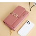 Women's Wallet Mobile Phone Bag Crossbody Bag PU Leather Daily Going out Zipper Plain Black Pink Dusty Rose