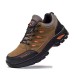 Men's Sneakers Sporty Look Plus Size Trekking Shoes Hiking Outdoor Daily Synthetics Breathable Lace-up Brown Army Green Grey Color Block Summer