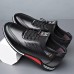 Men's Sneakers Leather Loafers Walking Business Casual Outdoor Daily PU Breathable Lace-up Black White Slogan Summer Spring