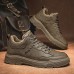 Men's Sneakers Walking Casual Daily PU Comfortable Booties / Ankle Boots Loafer Black Khaki Spring Fall