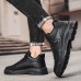 Men's Sneakers Walking Casual Daily PU Comfortable Booties / Ankle Boots Loafer Black Khaki Spring Fall