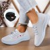 Women's Sneakers Flyknit Shoes Comfort Shoes Outdoor Daily Floral Embroidered Summer Flat Heel Round Toe Cute Casual Comfort Running Tissage Volant Elastic Band Black Pink Gray