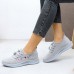 Women's Sneakers Flyknit Shoes Comfort Shoes Outdoor Daily Floral Embroidered Summer Flat Heel Round Toe Cute Casual Comfort Running Tissage Volant Elastic Band Black Pink Gray