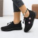 Women's Sneakers Flyknit Shoes Comfort Shoes Outdoor Daily Floral Embroidered Summer Flat Heel Round Toe Cute Casual Comfort Running Tissage Volant Elastic Band Black Pink Gray