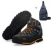 Men's Hiking Boots Sneakers Waterproof Trekking Walking Shoes Outdoor Ankle Boots Shock Absorption Breathable Wearable Lightweight Hiking Climbing Camping Caving Faux Leather and Bag