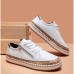 Women's Sneakers Plus Size White Shoes Daily Color Block Flat Heel Round Toe Casual Walking Faux Leather Lace-up Black White Red