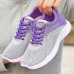 Women's Trainers Athletic Shoes Sneakers Flyknit Shoes Daily Color Block Flat Heel Sporty Casual Minimalism Running Tissage Volant Lace-up Black Purple Orange