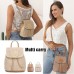 Women's Handbag Crossbody Bag Straw Bag Mini Backpack Rattan Straw Daily Beach Buttons Adjustable Breathable Lightweight Solid Color Folk Brown khaki Beige