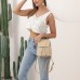 Women's Handbag Crossbody Bag Straw Bag Mini Backpack Rattan Straw Daily Beach Buttons Adjustable Breathable Lightweight Solid Color Folk Brown khaki Beige