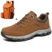 Men's Hiking Shoes Walking Shoes Shock Absorption Breathable Lightweight Soft Hiking Outdoor TPR Summer Spring Army Green Brown Grey and Backpack