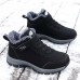 Men's Sneakers Boots Hiking Boots Winter Boots Trekking Shoes Fleece lined Hiking Casual Daily PU Warm Booties / Ankle Boots Lace-up Black Gray Winter