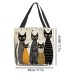 Women's Tote Shoulder Bag Canvas Tote Bag Customize Oxford Cloth Shopping Holiday Print Large Capacity Foldable Lightweight Cat Black / White Black / Red Custom Print