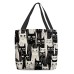 Women's Tote Shoulder Bag Canvas Tote Bag Customize Oxford Cloth Shopping Holiday Print Large Capacity Foldable Lightweight Cat Black / White Black / Red Custom Print