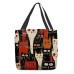 Women's Tote Shoulder Bag Canvas Tote Bag Customize Oxford Cloth Shopping Holiday Print Large Capacity Foldable Lightweight Cat Black / White Black / Red Custom Print