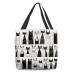 Women's Tote Shoulder Bag Canvas Tote Bag Customize Oxford Cloth Shopping Holiday Print Large Capacity Foldable Lightweight Cat Black / White Black / Red Custom Print