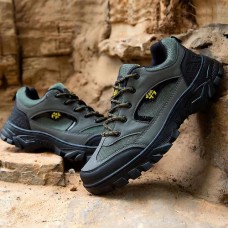 Men's Casual Shoes Sporty Look Hiking Sporty Outdoor Nylon Warm Slip Resistant Wear Resistance Lace-up Black Green khaki Fall Winter