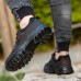 Men's Casual Shoes Sporty Look Hiking Sporty Outdoor Nylon Warm Slip Resistant Wear Resistance Lace-up Black Green khaki Fall Winter