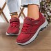 Women's Sneakers Plus Size Flyknit Shoes Platform Sneakers Outdoor Work Athletic Solid Color Summer Wedge Heel Round Toe Casual Comfort Running Hiking Tissage Volant Black Red Purple