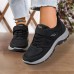 Women's Sneakers Plus Size Flyknit Shoes Platform Sneakers Outdoor Work Athletic Solid Color Summer Wedge Heel Round Toe Casual Comfort Running Hiking Tissage Volant Black Red Purple