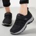 Women's Sneakers Plus Size Flyknit Shoes Platform Sneakers Outdoor Work Athletic Solid Color Summer Wedge Heel Round Toe Casual Comfort Running Hiking Tissage Volant Black Red Purple