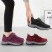 Women's Sneakers Plus Size Flyknit Shoes Platform Sneakers Outdoor Work Athletic Solid Color Summer Wedge Heel Round Toe Casual Comfort Running Hiking Tissage Volant Black Red Purple