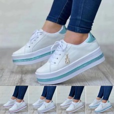 Women's Sneakers Bling Bling Shoes Plus Size Height Increasing Shoes Outdoor Daily Summer Winter Platform Round Toe Fashion Sporty Casual Walking Glitter PU Lace-up Silver Pink Blue