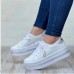 Women's Sneakers Bling Bling Shoes Plus Size Height Increasing Shoes Outdoor Daily Summer Winter Platform Round Toe Fashion Sporty Casual Walking Glitter PU Lace-up Silver Pink Blue