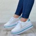 Women's Sneakers Bling Bling Shoes Plus Size Height Increasing Shoes Outdoor Daily Summer Winter Platform Round Toe Fashion Sporty Casual Walking Glitter PU Lace-up Silver Pink Blue