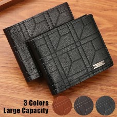 Men's Wallet Credit Card Holder Wallet PU Leather Shopping Daily Holiday Embossed Large Capacity Waterproof Lightweight Geometric Black Brown Coffee