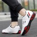 Men's Sneakers Casual Shoes Comfort Shoes Golf Tennis Shoes Walking Sporty Casual Outdoor Athletic Daily Leather Breathable Comfortable Slip Resistant Lace-up Black White Color Block Striped Spring