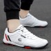 Men's Sneakers Casual Shoes Comfort Shoes Golf Tennis Shoes Walking Sporty Casual Outdoor Athletic Daily Leather Breathable Comfortable Slip Resistant Lace-up Black White Color Block Striped Spring