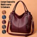 Women's Handbag Crossbody Bag Bag Set Boston Bag PU Leather Outdoor Daily Holiday Zipper Large Capacity Waterproof Durable Solid Color purple red Brown mother-in-law bag Fuchsia mother-in-law bag