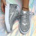 Women's Sneakers Bling Bling Shoes Plus Size Platform Sneakers Outdoor Daily Summer Winter Platform Round Toe Fashion Sporty Casual Walking Glitter PU Lace-up Silver