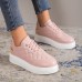 Women's Sneakers White Shoes Plus Size Platform Sneakers White Shoes Outdoor Solid Color Polka Dot Summer Winter Flat Heel Round Toe Closed Toe Fashion Sporty Casual PU Lace-up Black White Pink