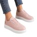 Women's Sneakers White Shoes Plus Size Platform Sneakers White Shoes Outdoor Solid Color Polka Dot Summer Winter Flat Heel Round Toe Closed Toe Fashion Sporty Casual PU Lace-up Black White Pink